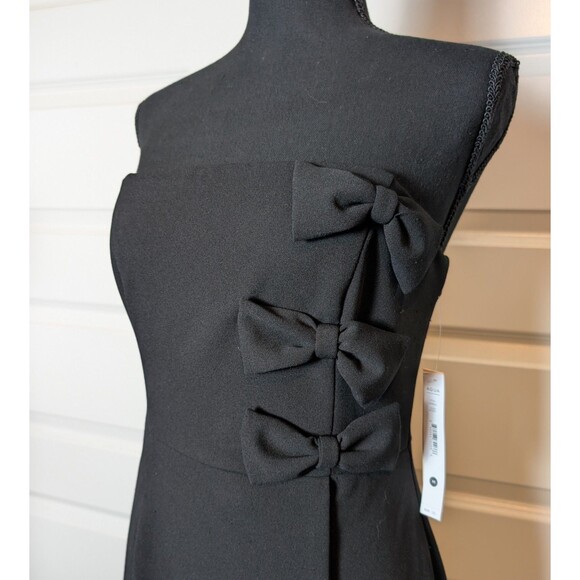 NWT AQUA Size M Dress Strapless Mini Bows Faux Wrap Bloomingdales Cocktail Party - Picture 3 of 14